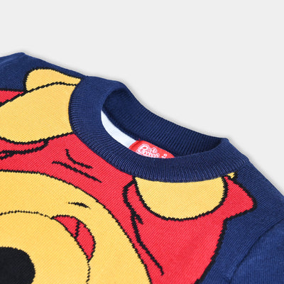 Boys Knitted Sweater Bear -Navy