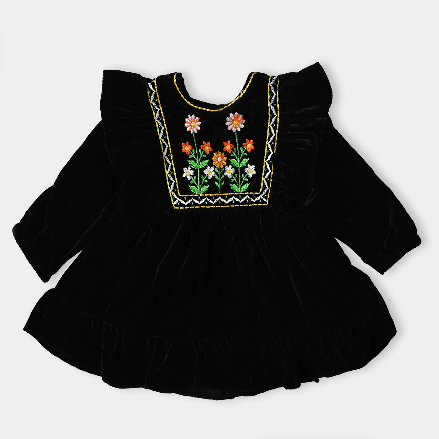 Infant Girls Velvet Dress -BLACK