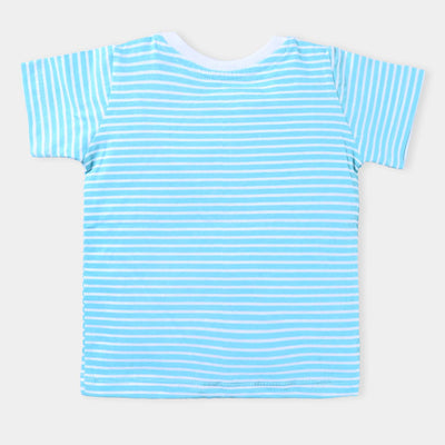 Infant Boys Cotton Jersey Round Neck T-Shirt Lion & Fish-True Navy