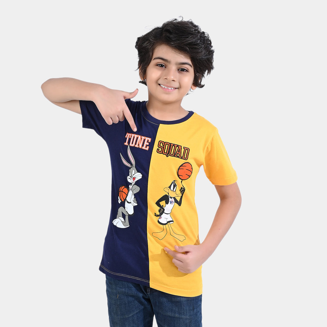 Boys Cotton Jersey T-Shirt H/S Character-True Navy