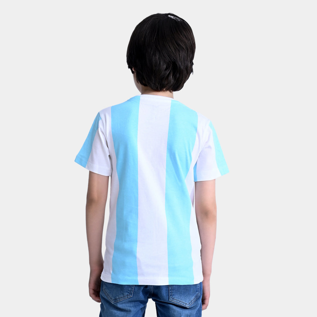 Boys Cotton Jersey T-Shirt Character-Blue/White