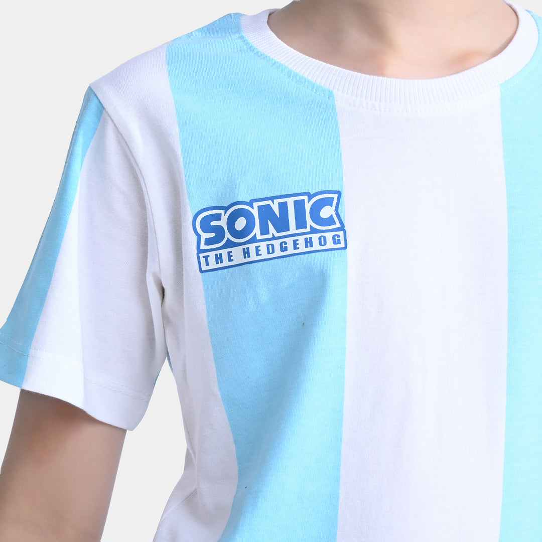 Boys Cotton Jersey T-Shirt Character-Blue/White