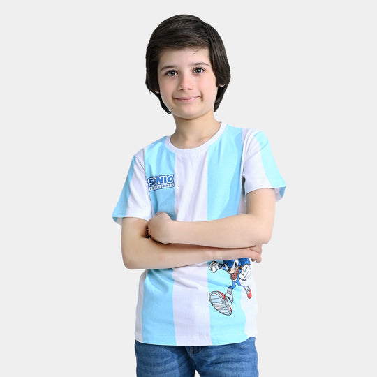 Boys Cotton Jersey T-Shirt Character-Blue/White