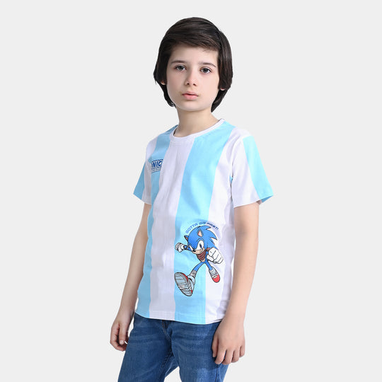 Boys Cotton Jersey T-Shirt Character-Blue/White