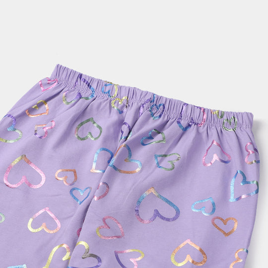 Girls Tights Printed Multi Hearts 2-Purple