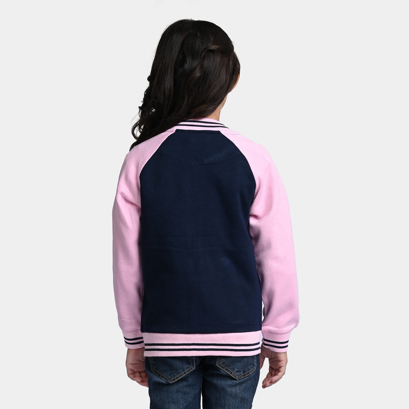 Girls Fleece Knitted Jacket Heart-Pink