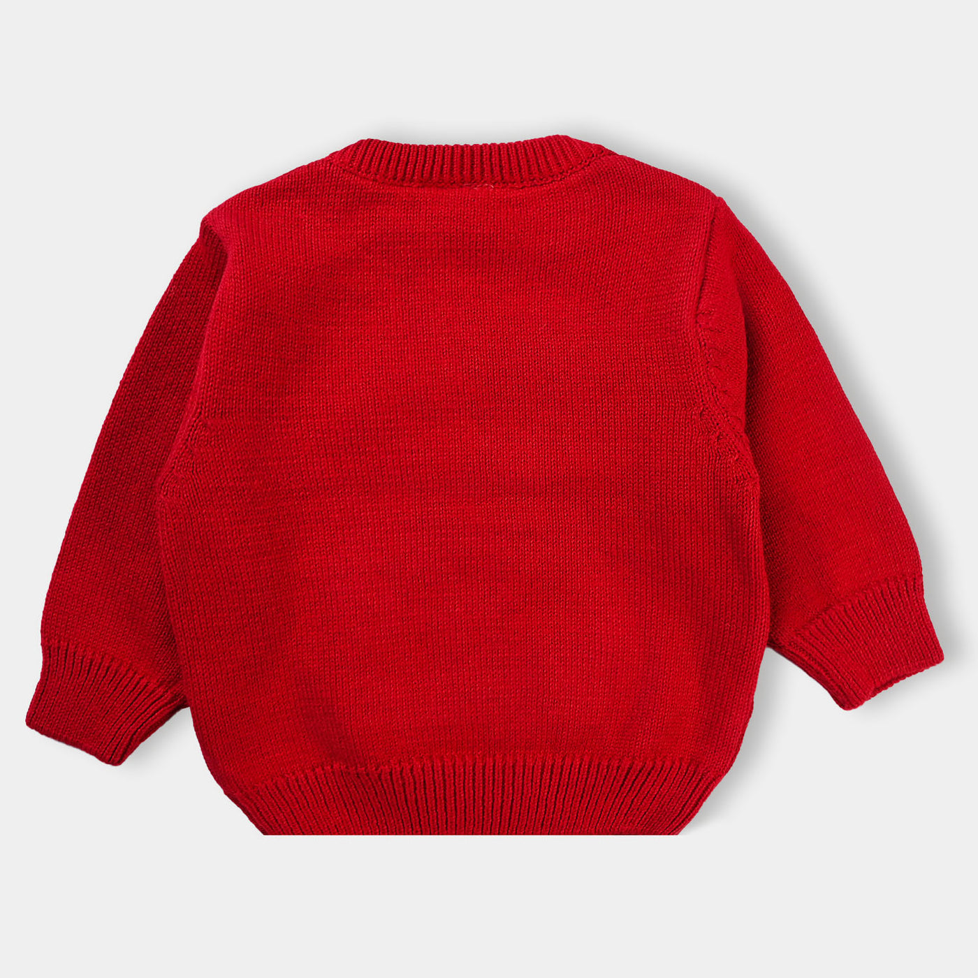 Infant Girls Cotton Full Sleeve Sweater Fox-F. Scarlet