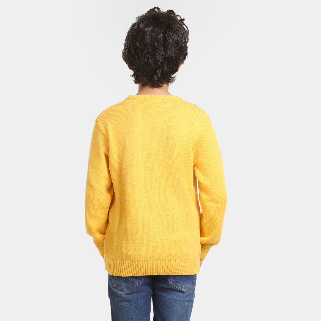 Boys Cotton Full Sleeves Sweater -Yellow