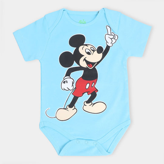 Infant Cotton Interlock Romper Character -Blue