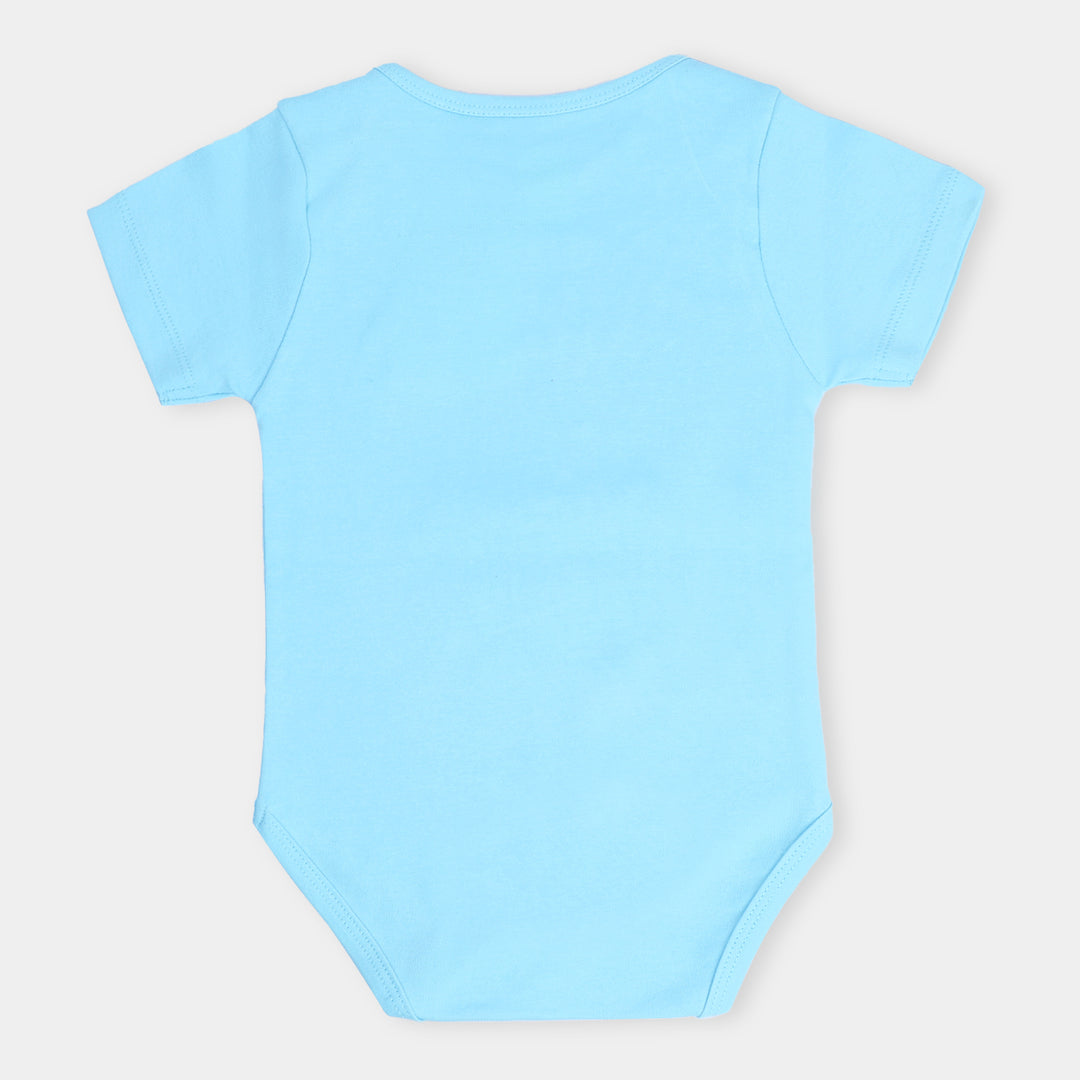 Infant Cotton Interlock Romper Character -Blue