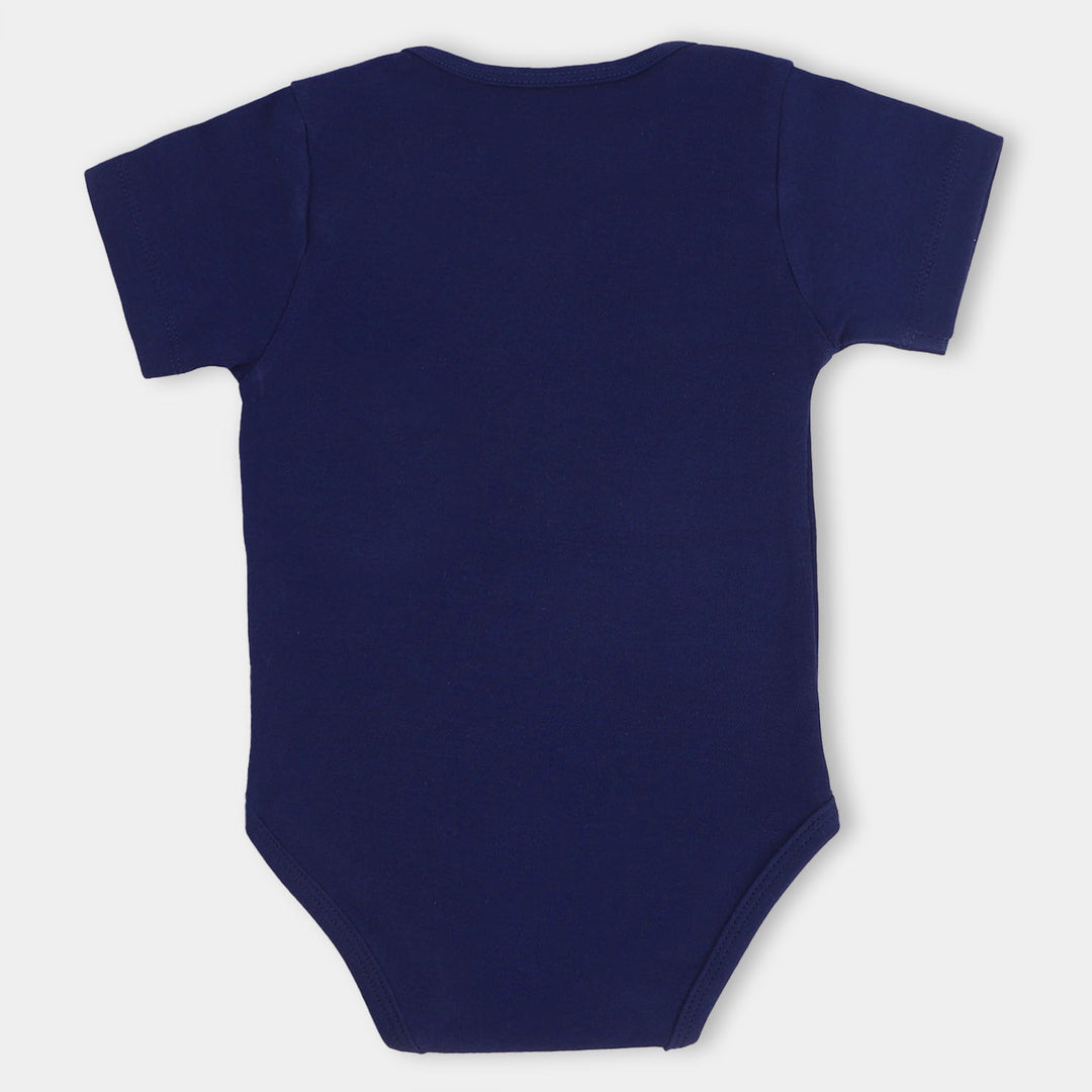 Infant Unisex Cotton Interlock Romper Dada & Dadi-Navy Blue