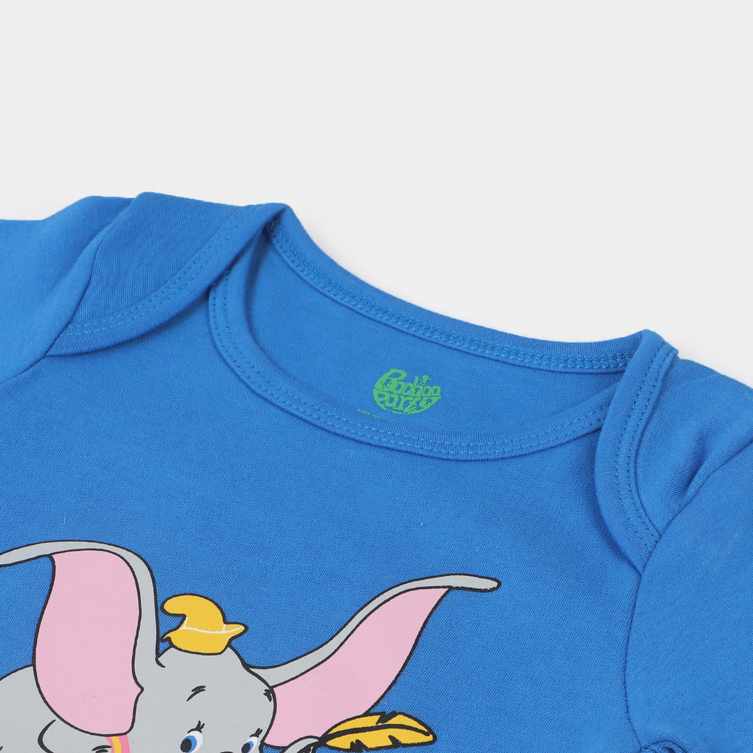 Infant Boy Cotton Interlock Romper Dumbo-B. Blue