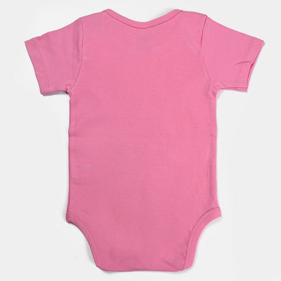 Infant Girl Cotton Interlock Romper Character-Pink