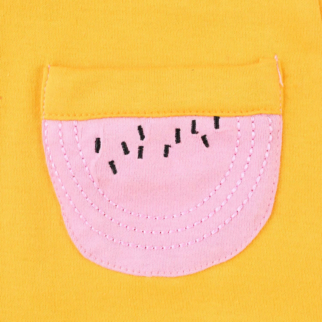 Infant Girls Cotton Interlock Knitted Romper Fruits EMB-Citrus