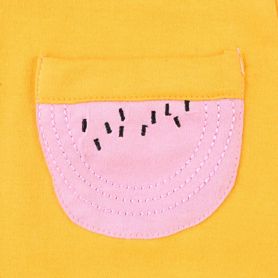 Infant Girls Cotton Interlock Knitted Romper Fruits EMB-Citrus