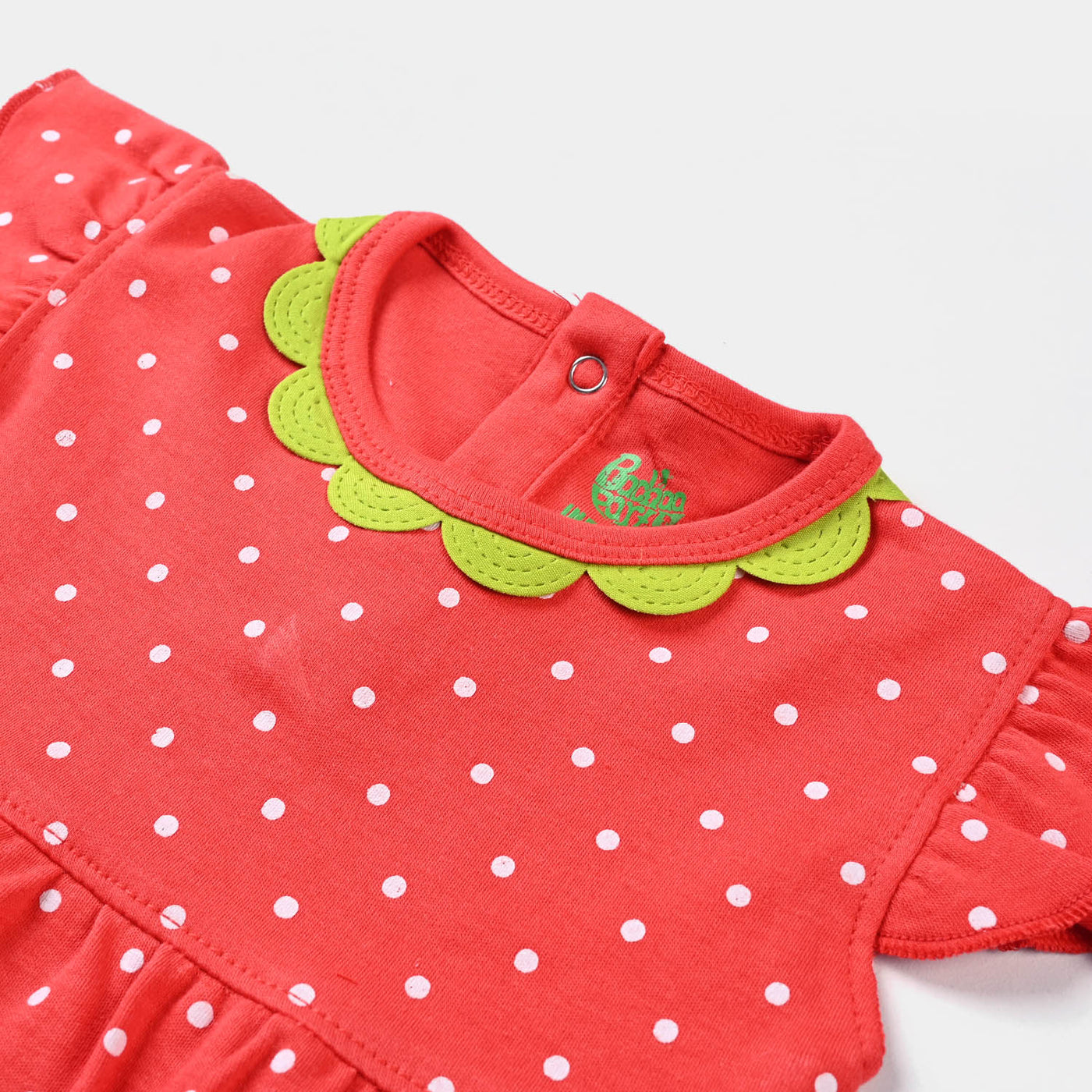 Infant Girls Cotton Interlock Knitted Romper Strawberry-F.Scarlet
