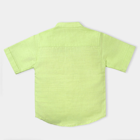 Infant Boys Yarn Dyed Casual Shirt Wild Lion-Sunny Lime