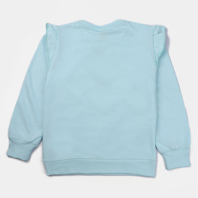Girls Fleece Sweatshirt Multi Heart-Blue Elixir