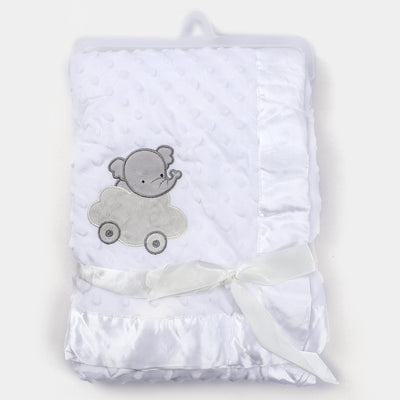 Wrapping Blanket Minky Dot + Sherpa | White