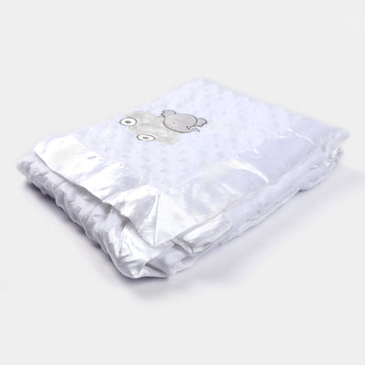 Wrapping Blanket Minky Dot + Sherpa | White