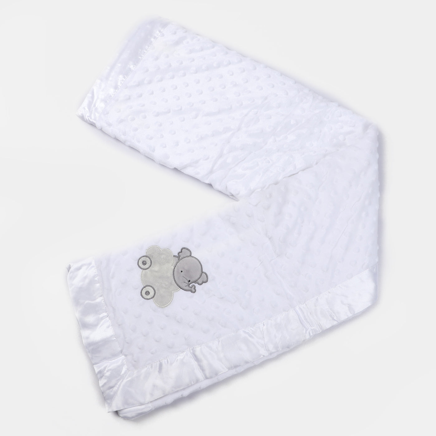 Wrapping Blanket Minky Dot + Sherpa | White