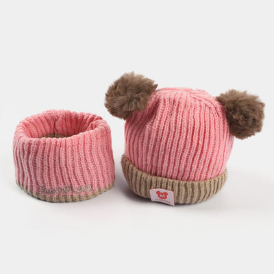 Woolen Cap/Hat + Neck Warmer 2PCs Set | 9M+