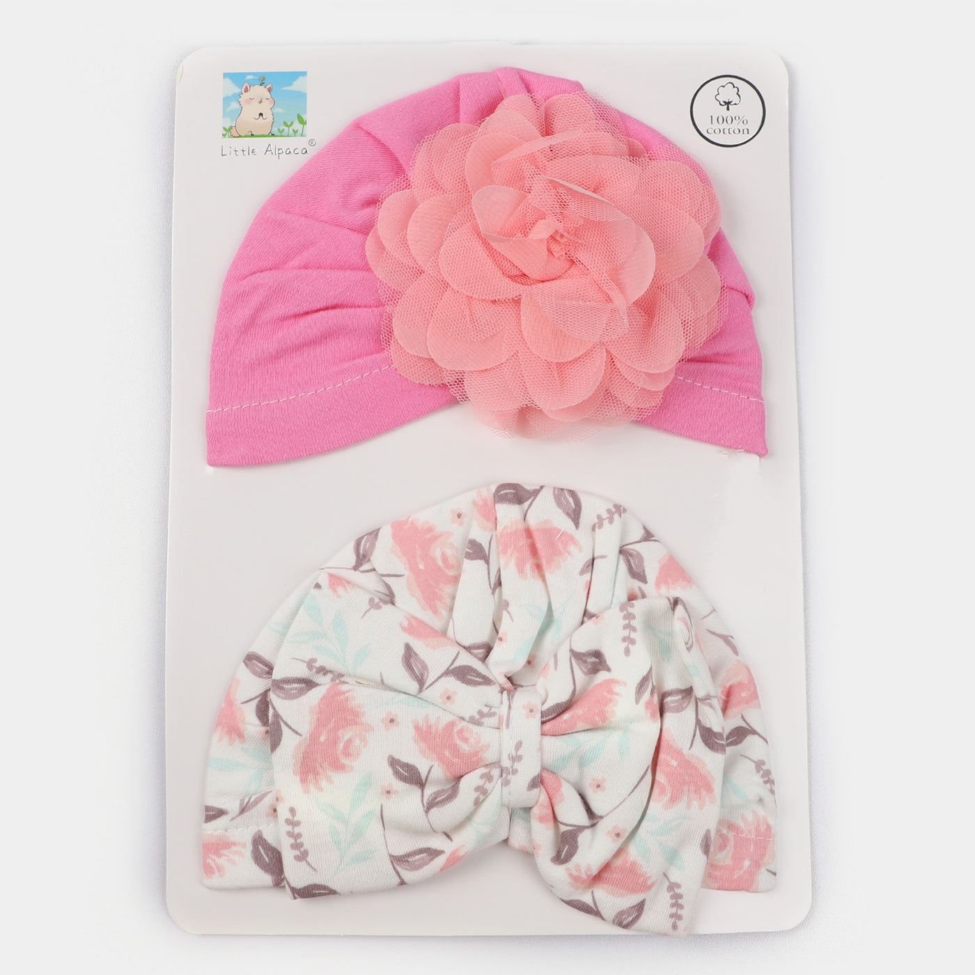 Baby Cap/Hat Flower & Bow Pack Of 2