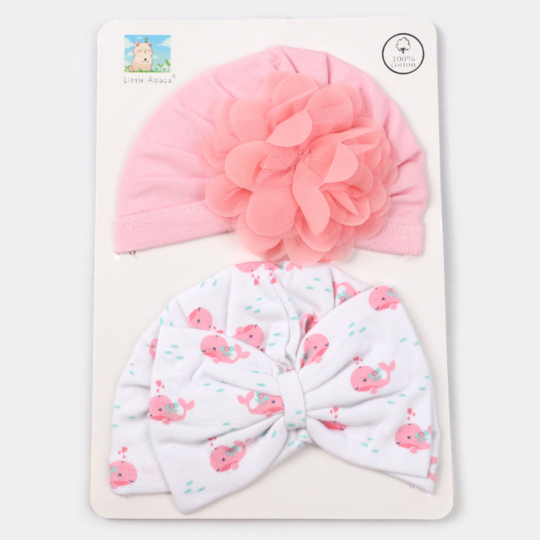 Baby Cap/Hat Flower & Bow Pack Of 2