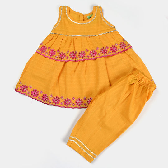 Infant Girls Jacquard 2PCs Suit Little Freeway (Citrus)