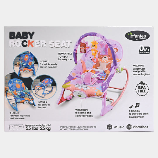 Infants Baby Rocker Seat - Purple & Pink