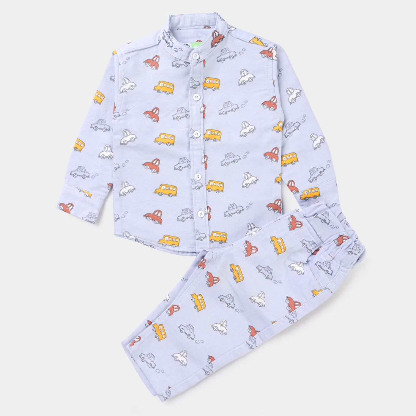 Infant Boys Flannel Woven 2PC Suit Cars-GREY