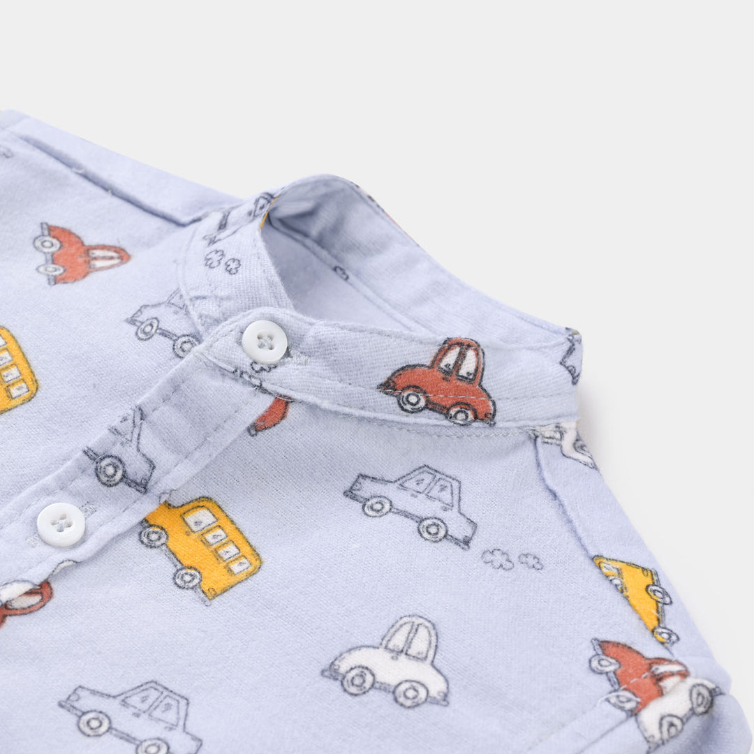 Infant Boys Flannel Woven 2PC Suit Cars-GREY