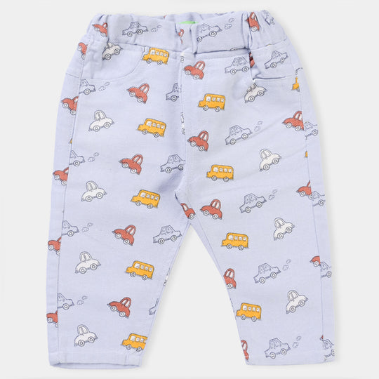 Infant Boys Flannel Woven 2PC Suit Cars-GREY