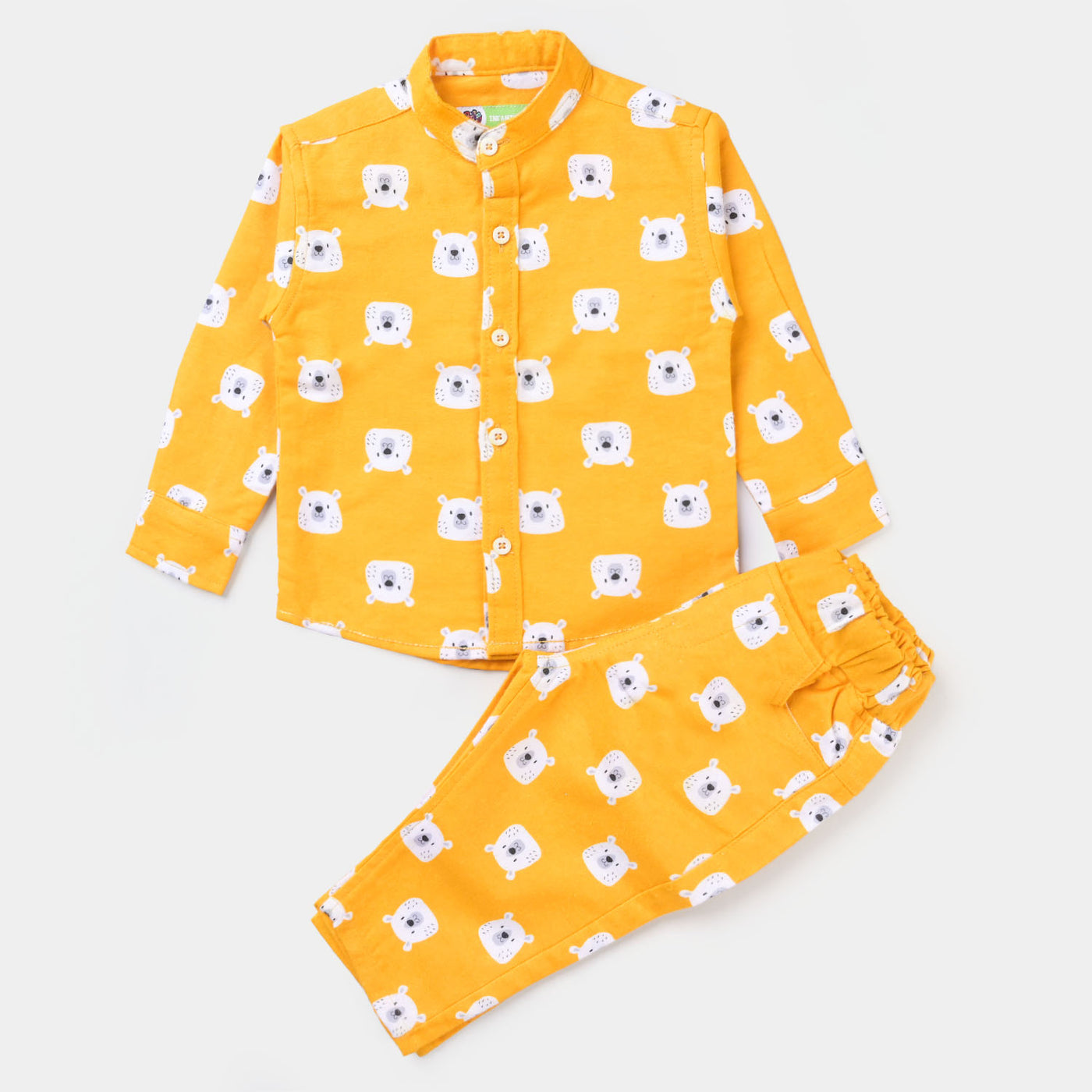 Infant Boys Flannel Woven 2PC Suit Bears-Citrus