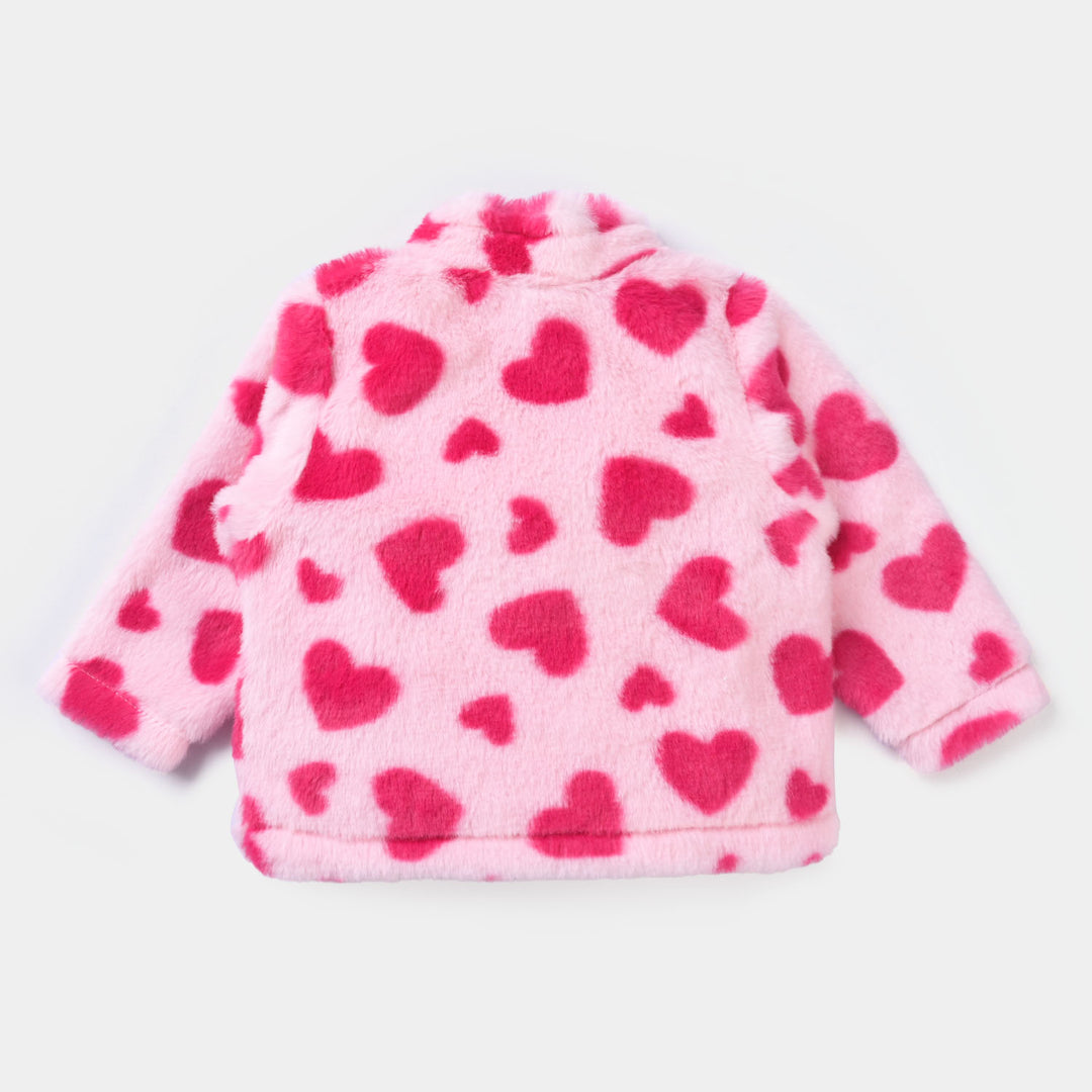 Infant Girls Sherpa Jacket Heart-Pink