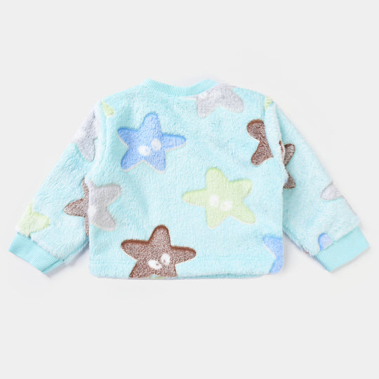 Infant Unisex Sherpa 2PC Suit Stars-Blue