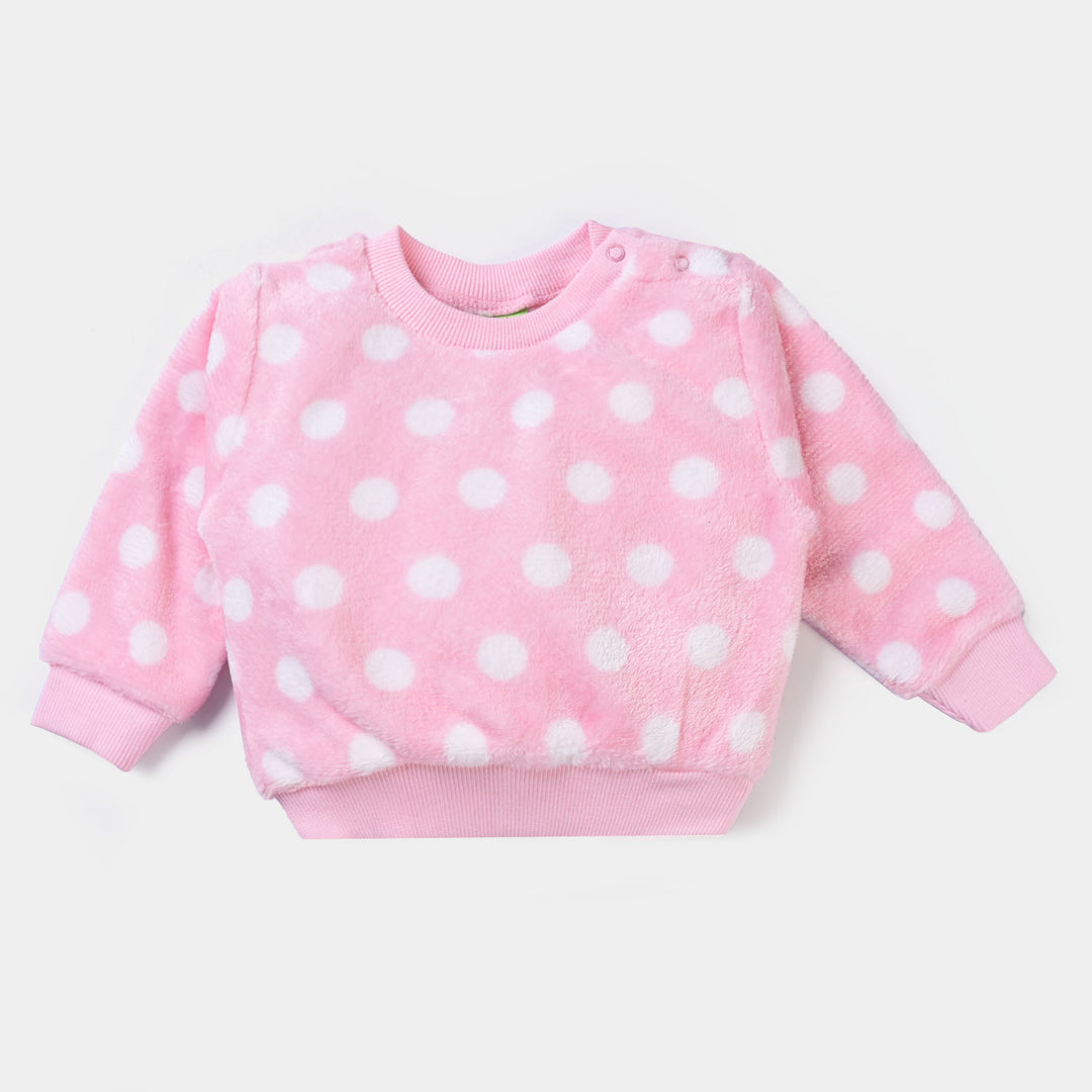 Infant Girls Sherpa 2PC Suit Polka Dot-Pink