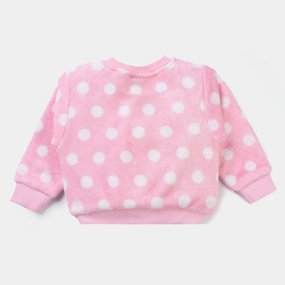 Infant Girls Sherpa 2PC Suit Polka Dot-Pink