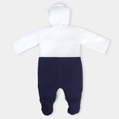 Boys Romper Hooded - Grey/Navy