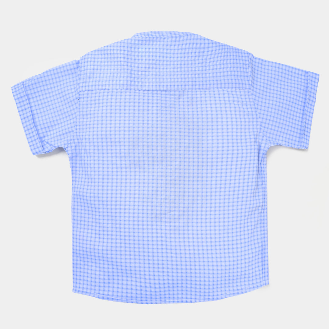 Infant Boys Yarn Dyed Casual Shirt Crab-L/BLUE