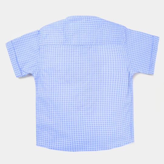 Infant Boys Yarn Dyed Casual Shirt Crab-L/BLUE