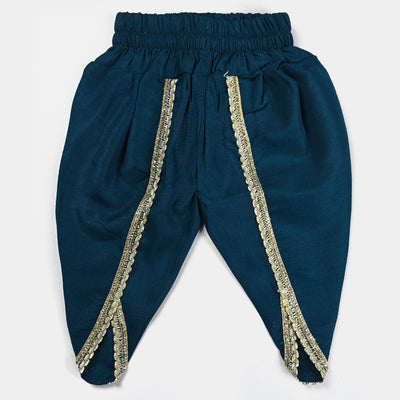 Infant Girls Raw Silk 3Pcs Suit Umang (Teal blue)
