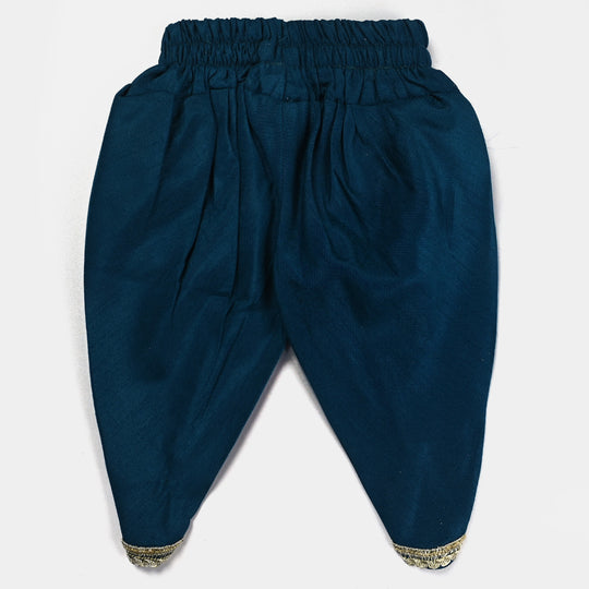 Infant Girls Raw Silk 3Pcs Suit Umang (Teal blue)