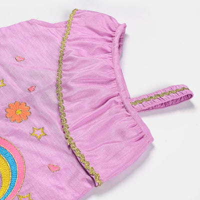 Infant Girls Raw Silk 2PCPC Suit -Pastel Pink