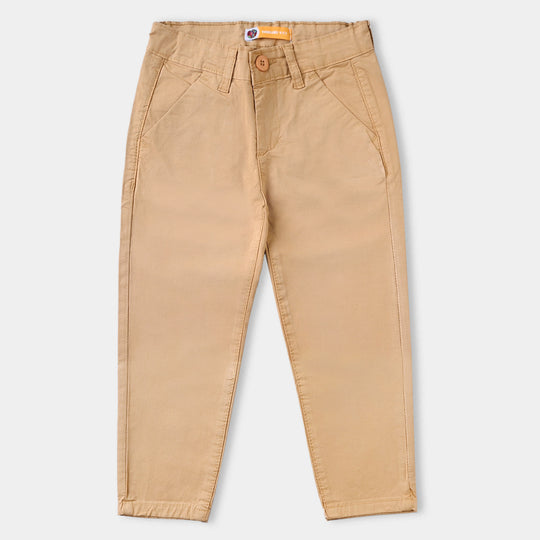 Boys Cotton Pant Solid-Sand