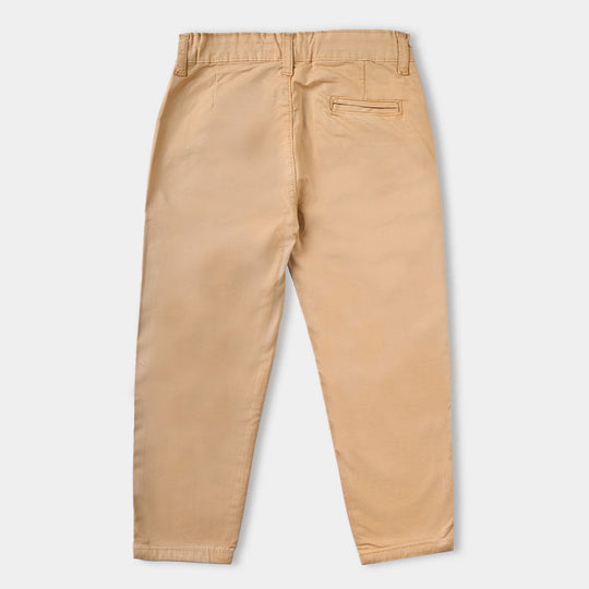 Boys Cotton Pant Solid-Sand