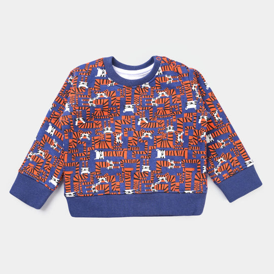 Infant Boys Fleece Sweatshirt Tigers-Navy Blue