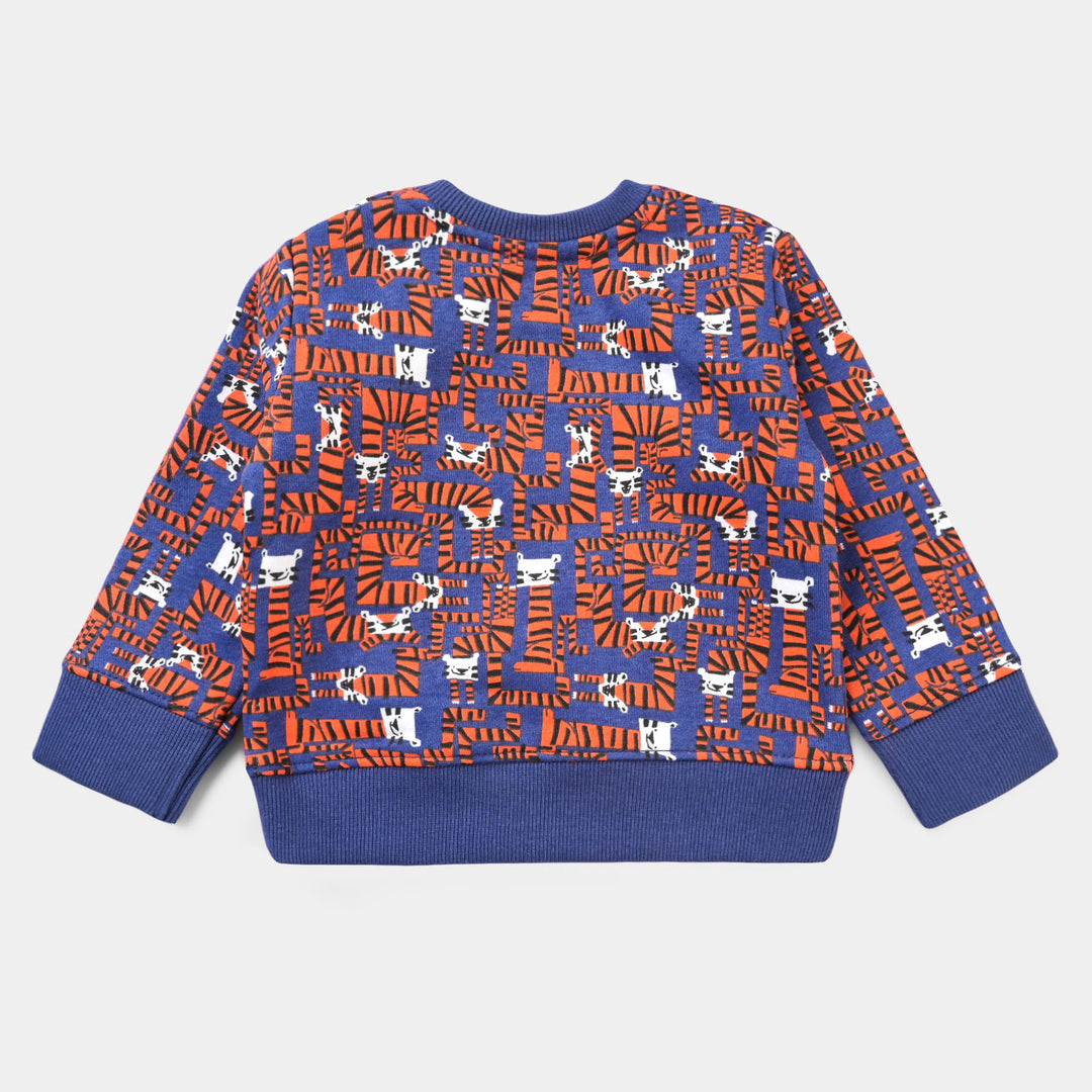 Infant Boys Fleece Sweatshirt Tigers-Navy Blue