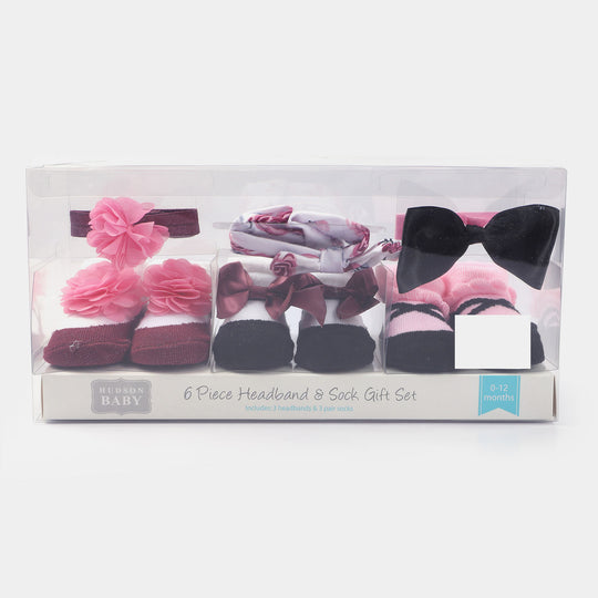 BABY GIRL SOCKS & HEADBAND PACK OF 3 GIFT SET