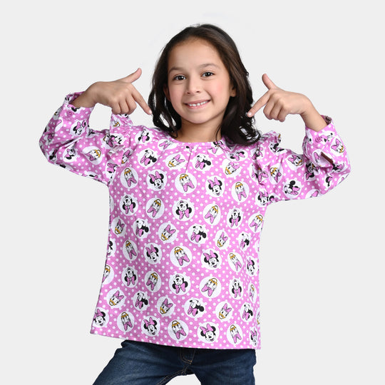 Girls Flannel Casual Top-Light Purple